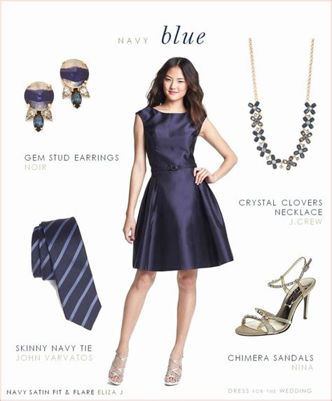 how to accessorize a navy blue dress for a wedding